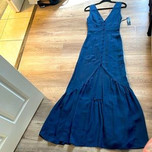 Navy blue Mermaid high low dress from Lulus, size S, BRAND NEW.